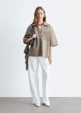 Camicia squadrata a maniche corte