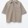 Camicia squadrata a maniche corte