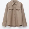 Camicia strutturata in misto lana e cotone