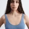 Canotta lavorata a maglia con scollo rotondo