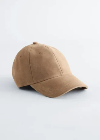 Cappellino da baseball in pelle scamosciata