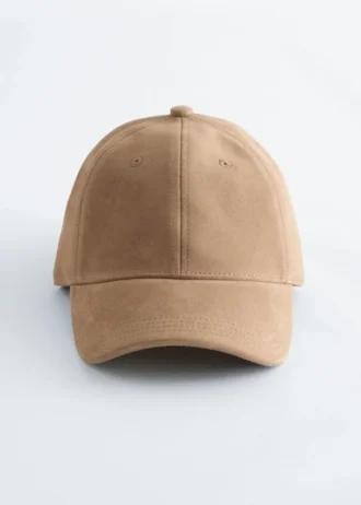 Cappellino da baseball in pelle scamosciata