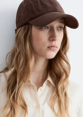 Cappellino da baseball in velluto a coste