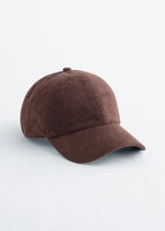 Cappellino da baseball in velluto a coste