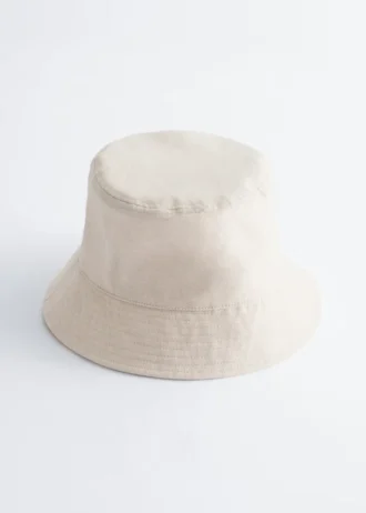 Cappello a secchiello in cotone e lino