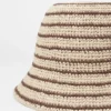 Cappello a secchiello in paglia intrecciata