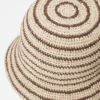 Cappello a secchiello in paglia intrecciata