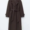 Cappotto in lana con cintura