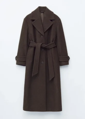 Cappotto in lana con cintura
