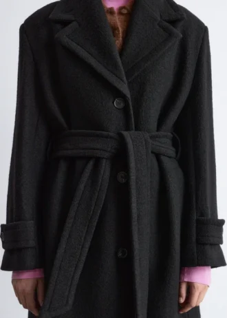 Cappotto in lana con cintura
