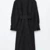Cappotto in lana con cintura