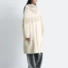Cappotto in lana con scialle sfrangiato
