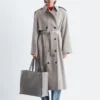 Cappotto in misto cotone e lana con cintura da annodare