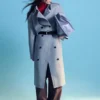 Cappotto in misto cotone e lana con cintura da annodare