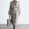 Cappotto in misto cotone e lana con cintura da annodare