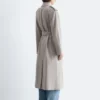 Cappotto in misto cotone e lana con cintura da annodare