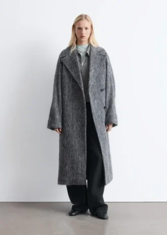 Cappotto in misto lana spazzolata