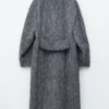 Cappotto in misto lana spazzolata