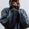 Cappotto in misto lana spazzolata