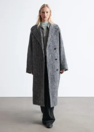 Cappotto in misto lana spazzolata