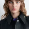 Cappotto in pelle con cintura da annodare