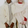 Cappotto in lana con scialle sfrangiato