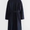 Cappotto voluminoso in lana con cintura