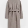 Cappotto voluminoso in lana con cintura