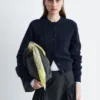 Cardigan a maglia a coste
