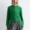 Cardigan a maglia a coste