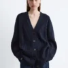 Cardigan a maglia a coste