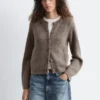 Cardigan a maglia a coste