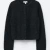 Cardigan a maglia a coste