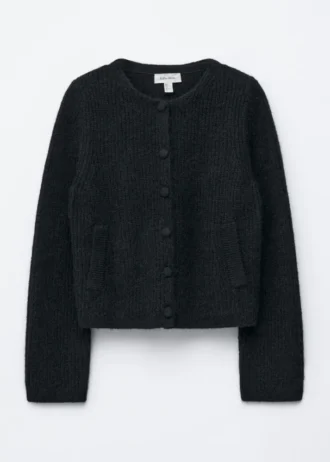 Cardigan a maglia a coste