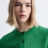 Cardigan a maglia a coste