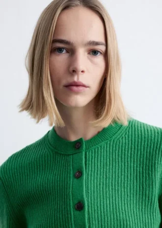 Cardigan a maglia a coste