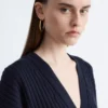 Cardigan a maglia a coste