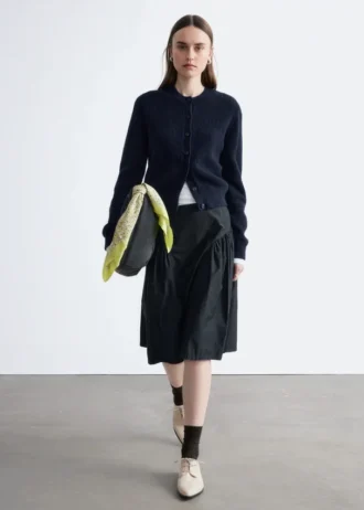 Cardigan a maglia a coste