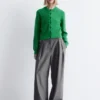 Cardigan a maglia a coste