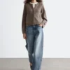Cardigan a maglia a coste