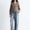 Cardigan a maglia a coste