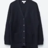 Cardigan a maglia a coste