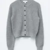 Cardigan a maglia a coste