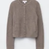 Cardigan a maglia a coste