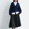 Cardigan a maglia a coste larghe
