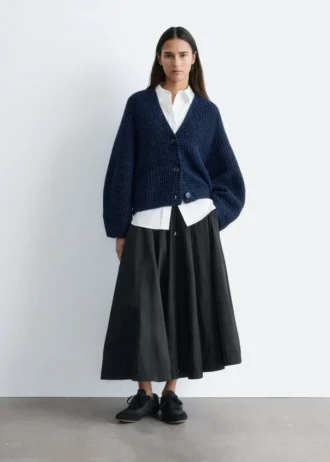 Cardigan a maglia a coste larghe