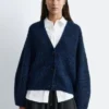 Cardigan a maglia a coste larghe