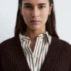 Cardigan a maglia a coste larghe