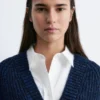 Cardigan a maglia a coste larghe