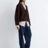 Cardigan a maglia a coste larghe